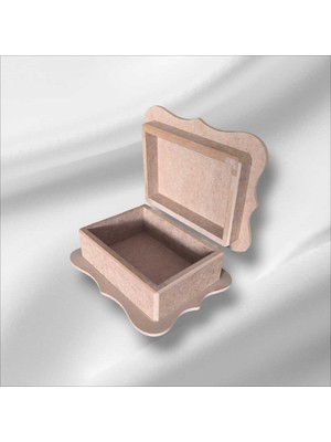 Özgürce Boyanabilir Ahşap Takı ve Aksesuar Kutusu, Çok Amaçlı Dikdörtgen Kutu