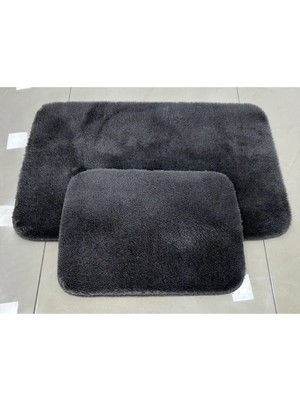 Handanca 2 Li Banyo Paspası Banyo Halısı Post Peluş 50X80 cm - 50X40 cm