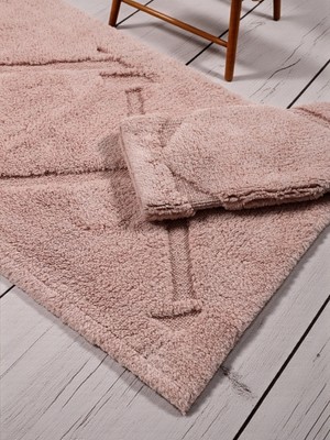 Handanca Nirvanaa Pamuklu Banyo Paspas Takımı (60X100)(50X60)PEMBE+