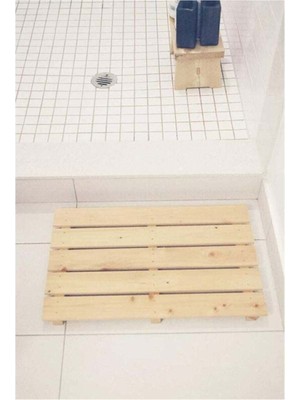 Handanca Koku Yapmaz Kaydırmaz Ahşap Banyo Duş Paspası