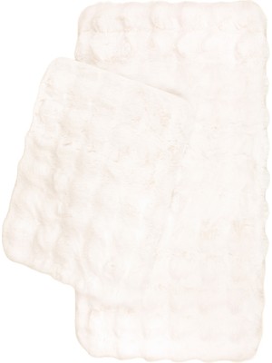 Handanca Premium Deri Taban, Yüksek Tüylü Yumuşak,bubble Post Banyo Paspası 2'li 100X60 - 60X50 cm