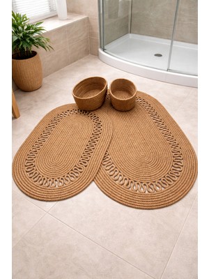 Handanca Jüt , Hasır ,banyo Paspas Takımı, Banyo Sepet Takımı, Klozet Takımı