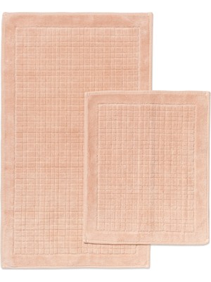 Handanca Ekose Desenli 2'li Banyo Paspas Seti - %100 Pamuk