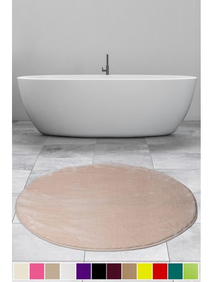 PremiumPort Pufidik Yuvarlak Banyo Halısı 150X150 cm Kaymaz Taban