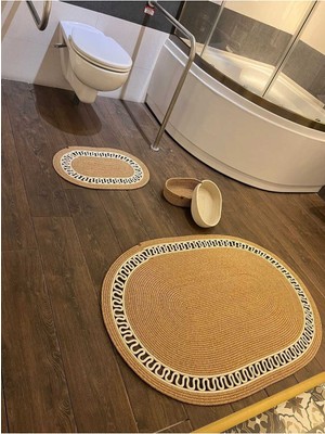 PremiumPort 40X60-80X120 Jüt Hasır Banyo Paspası, Çeyizlik ve Salon Yolluğu