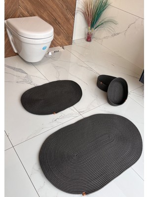 PremiumPort Çift Paspas ve Sepetli Banyo Takımı Seti, Şık ve Kullanışlı Hediye