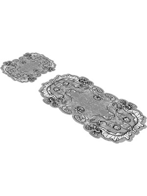 Handanca Özel Kesim Ikili Banyo Takımı Serife Gri