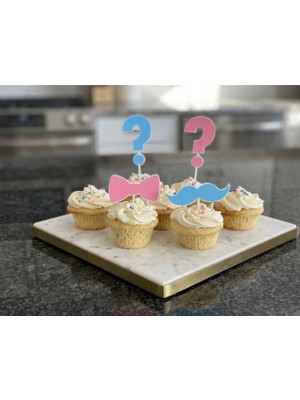 Sürpriz Cinsiyet Belirleme Cupcake Takımı - Baby Shower Kek Seti 4 Lü
