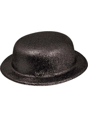 Siv Ticaret Mey Ithalat® Siyah Renk Yuvarlak Simli Plastik Parti Şapkası