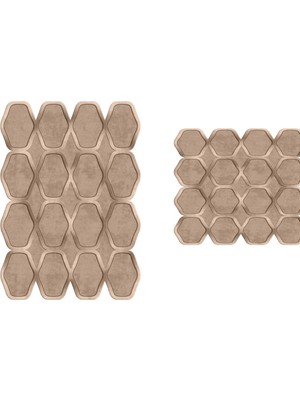 Handanca Özel Kesim 2'li Banyo Paspas Takımı Silvia Vizon