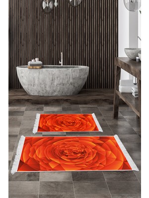 Handanca Kaymaz Taban Djt Klozet Takımı Saray Deri Saçaklı Geometrik E5011 Turuncu