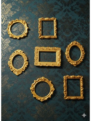 Handanca 7'li Vintage Altın Rengi Mini Çerçeve (Museum Of Us)