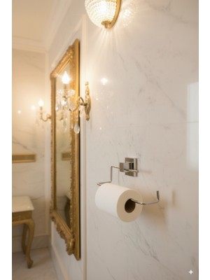 PremiumPort Paslanmaz Krom Kaplama Metal Banyo Havluluk, Yapışkanlı, Modern Tasarım