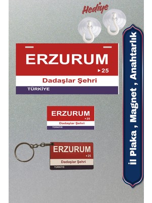 Özgürce Erzurum Temalı Retro Mdf Plaka, Magnet ve Anahtarlık Dekor Seti