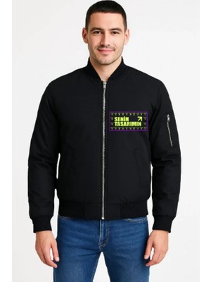 Efnaz Style Ön Bomber Ceket - Siyah