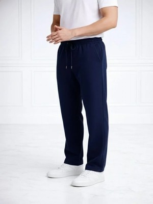 Efnaz Style Erkek Düz Paça Beli Lastikli Ipli Günlük Spor Eşofman Altı Rahat Fit - Lacivert