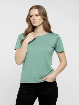Efnaz Style T-Shirt Bisiklet Yaka Slim Fit Likralı Tişört Günlük Basic Body - Mint Yeşili