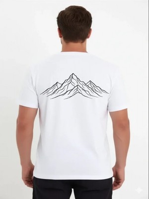 Efnaz Style Erkek Nihilist Penguen Özel Tasarım Oversize Bisiklet Yaka Tişört - Beyaz