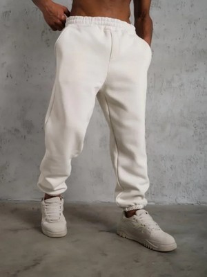 Efnaz Style Erkek Üç Iplik Alt Eşofman Lastikli - Beyaz