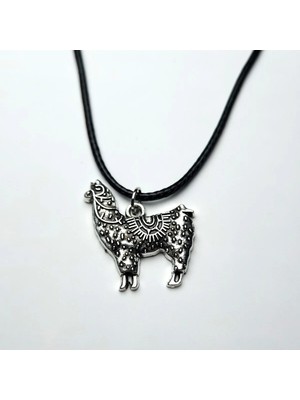 Tamgacrafts Sevimli Alpaka Kolyesi Gümüş Metal Kolye Lama Deve Hayvan Şirin Ender Figür