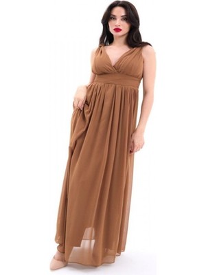 Efnaz Style 4662 Elbise-Kahve