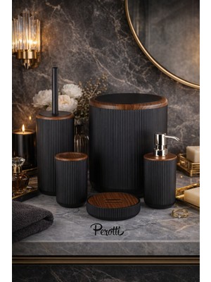 PremiumPort Şık 5 Parça Akrilik Banyo Seti Takımı, Modern ve Kullanışlı Tasarım
