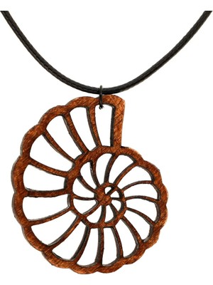 Tamgacrafts Nautilus Kabuğu Şeklinde Ahşap Kolye Doğanın Mükemmelliği Rölyef Ahşap 5X4CM