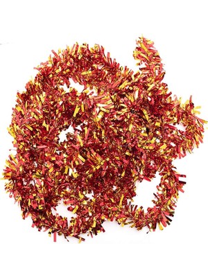 Siv Ticaret Mey Ithalat® Kırmızı Altın Renk 4 cm Genişlik Garland Çift Renk Sim Süs 180 cm