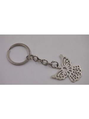 Özgürce Şık Gümüş Renkli Melek Anahtarlık, Zarif Metal Tasarım