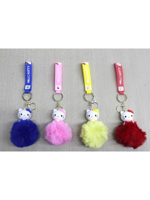 Özgürce Sevimli Ponponlu Kedi Anahtarlık, Renkli ve Dayanıklı Tasarım
