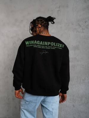 Efnaz Style Erkek Baskılı Sweat - Siyah