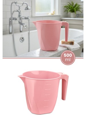 PremiumPort Şeffaf 1,5l Ölçülü Maşrapa, Göstergeli Banyo ve Bahçe Kullanımı