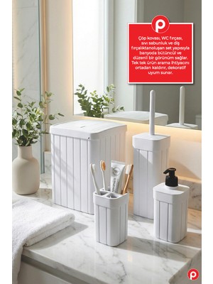 PremiumPort Şık ve Dayanıklı 4'lü Banyo Düzenleyici Seti, Estetik Tasarım