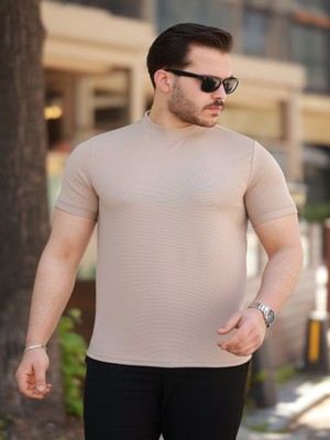 Efnaz Style Erkek Yarım Balıkçı Yaka Kısa Kollu T-shirt