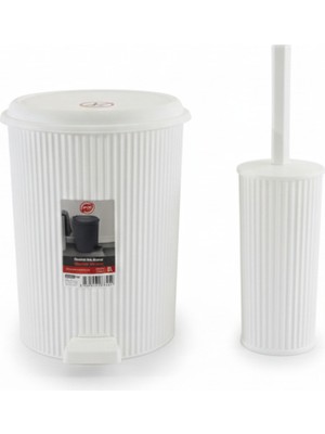 PremiumPort Şık ve Fonksiyonel Banyo Seti, Wc Fırçası ve Kovasıyla Komplet Çözüm