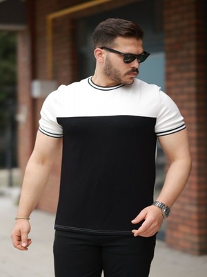 Efnaz Style Erkek Parçalı Renk Kısa Kollu Tişört
