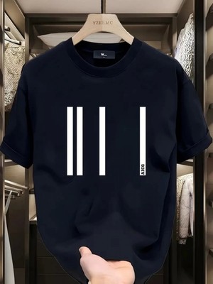 Efnaz Style Baskılı Oversize Bisiklet Yaka T-Shirt - Siyah