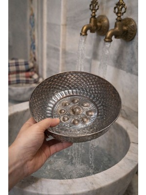 PremiumPort El Işçiliği Bakır Hamam Kurna Tası, Osmanlı Desenli Tasarım