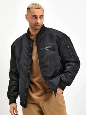Efnaz Style Unisex Uzun Kol Baskılı Bomber Ceket - Siyah