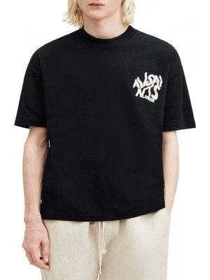 Efnaz Style Erkek Baskılı Oversize T-Shirt - Siyah