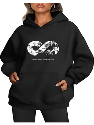 Efnaz Style Üç Iplik Kapşonlu 10 Kasıma Özel Sweatshirt - Siyah