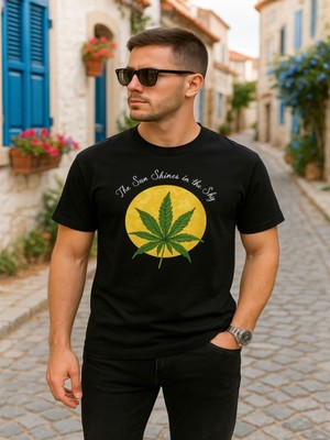 Efnaz Style Ön ve Arka Baskılı Oversize Bisiklet Yaka T-Shirt- Siyah