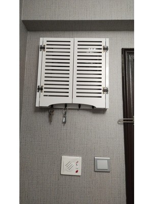 Özgürce Ahşap Dekoratif Elektrik Pano Düzenleyici Beyaz Duvar Kutu