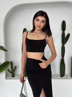 Efnaz Style Lole Kruvaze Etekli Askılı Takım