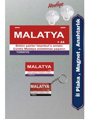 Özgürce Malatya Temalı Retro Mdf Plaka ve Magnet Seti, Dekoratif Anahtarlık