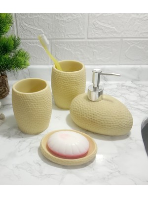 PremiumPort Renkli Petek Dörtlü Banyo Seti, 20X20X13CM, Şık ve Fonksiyonel Tasarım