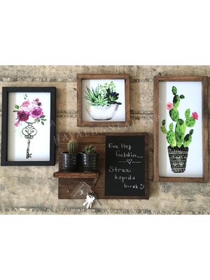 Özgürce Şık Anahtarlık ve Kapı Dekoratif Tablo Seti, Evinize Zarif Dokunuş