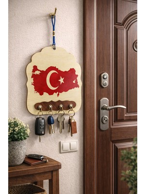 Özgürce Doğal Ahşap Anahtarlık ve Duvar Süsü, Atatürk Temalı, Şık ve Zarif Tasarım