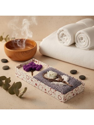 PremiumPort El Yapımı Hamam Hediye Seti, Keçe Sabun, Havlu ve Dekoratif Ayna