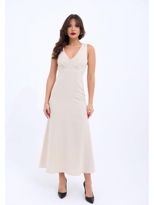 Efnaz Style 7124 Elbise-Bej